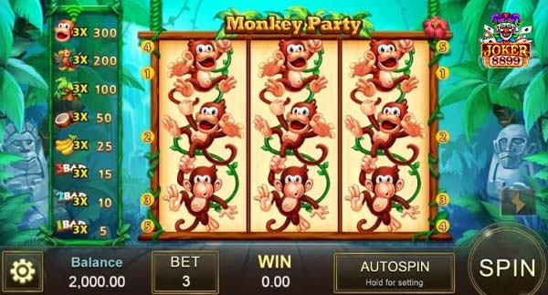 วิธีการเล่นของเกม Monkey Party  ค่าย JILI 