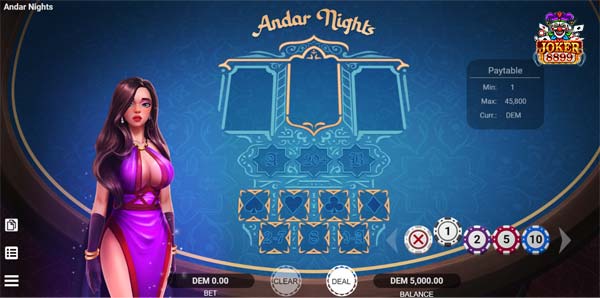 รูปแบบของเกมสล็อต Andar Nights
