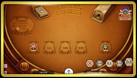 รูปแบบการเล่นสล็อต Texas Holdem Bonus