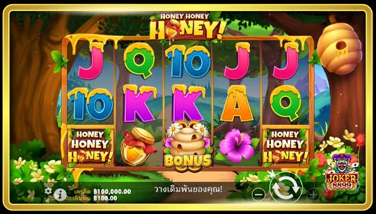 รูปแบบการเล่นเกมสล็อต Honey Honey Honey