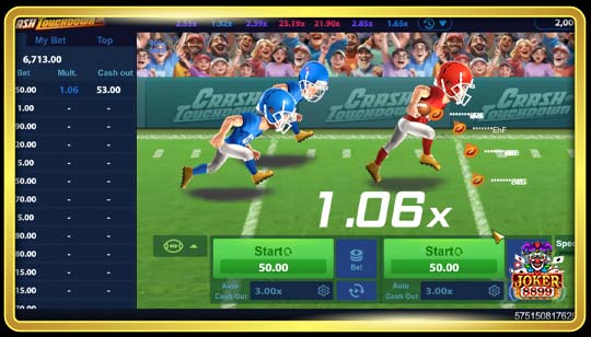 รูปแบบการเล่นเกมสล็อต Crash Touchdown