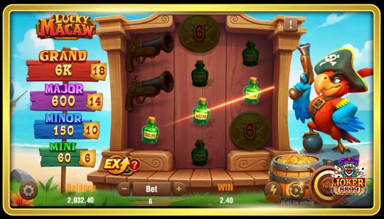 กติกาการเล่นเกมสล็อต Lucky Macaw
