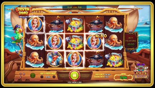 รูปแบบการจ่ายของเกมสล็อต Seven Seas