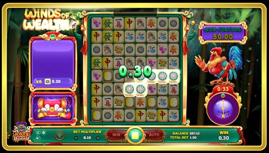 รูปแบบการเล่นเกมสล็อต Winds Of Wealth