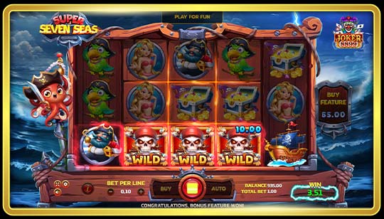 กฎการจ่ายของเกมสล็อต Super Seven Seas