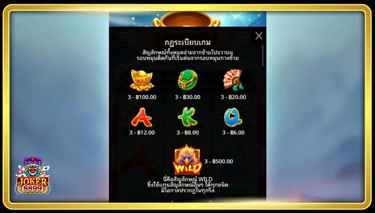 สัญลักษณ์การจ่ายของเกมสล็อต Lucky Phoenix